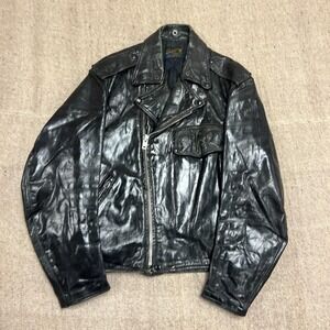 Vintage Buco Leather Jacket Mens Large Black 1960s Motorcycle USA